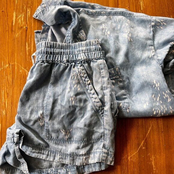 Splendid Collection | Summer Set Button Down Shirt + Drawstring Shorts - Picture 3 of 8